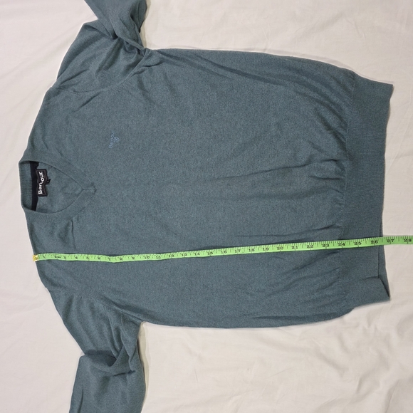 Barbour Cotton Cashmere Blend Teal V Neck Pullover Academia Preppy Sweater. L - Picture 8 of 8
